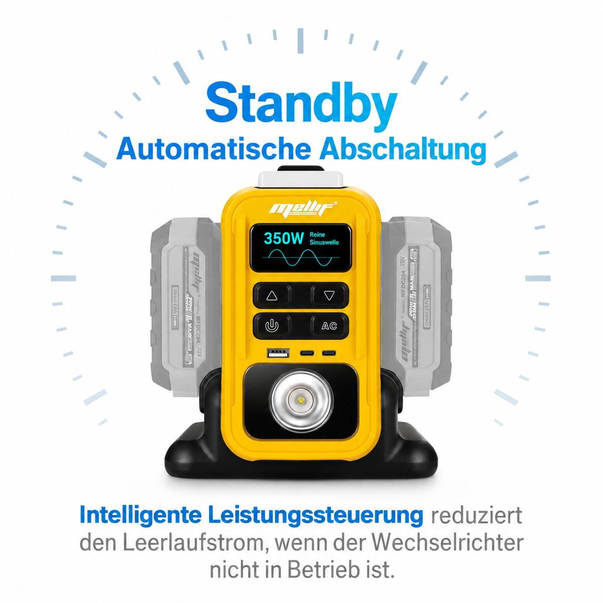 Mellif 350 W tragbarer Outdoor-Wechselrichter, reine Sinuswelle