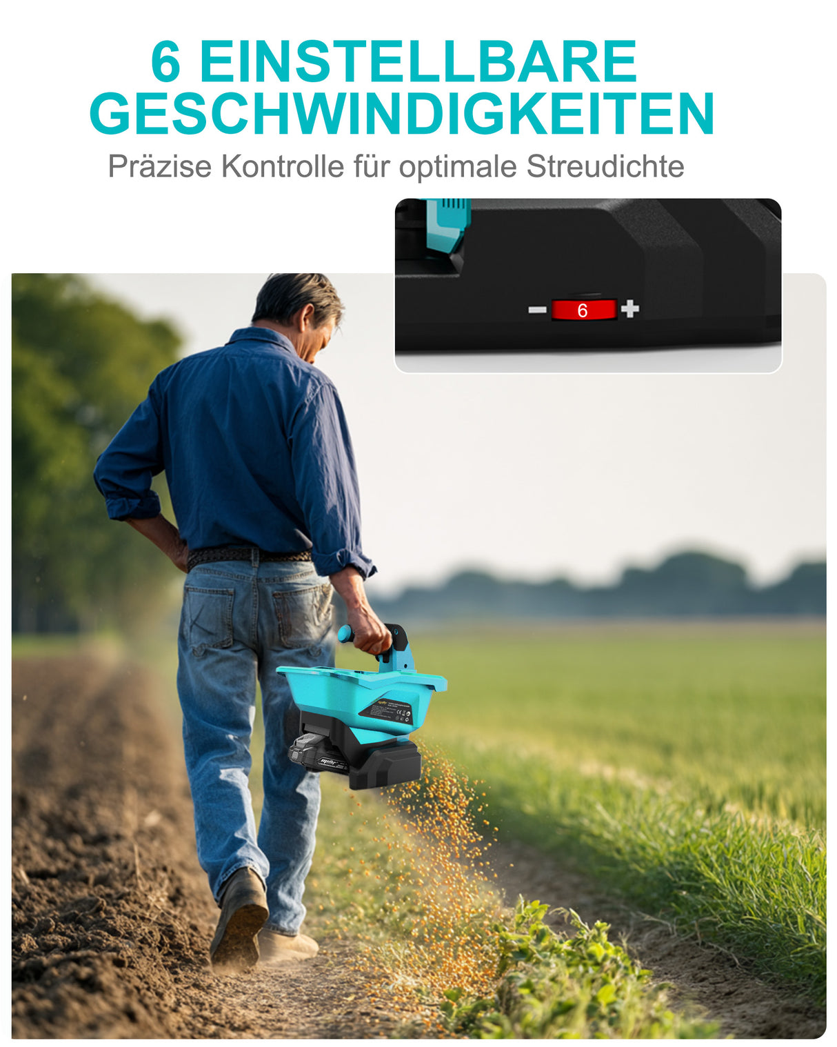 Mellif Akku Düngerstreuer für Makita 18V (Ohne Akku)