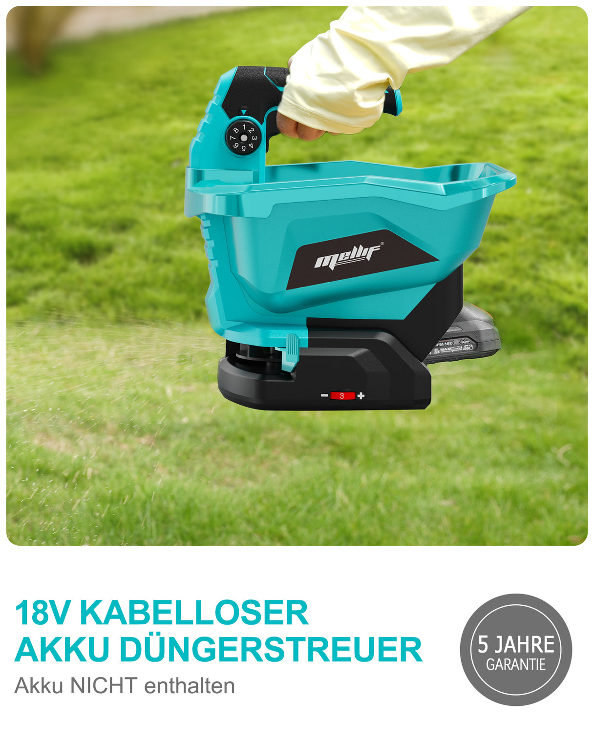 Mellif Akku Düngerstreuer für Makita 18V (Ohne Akku)