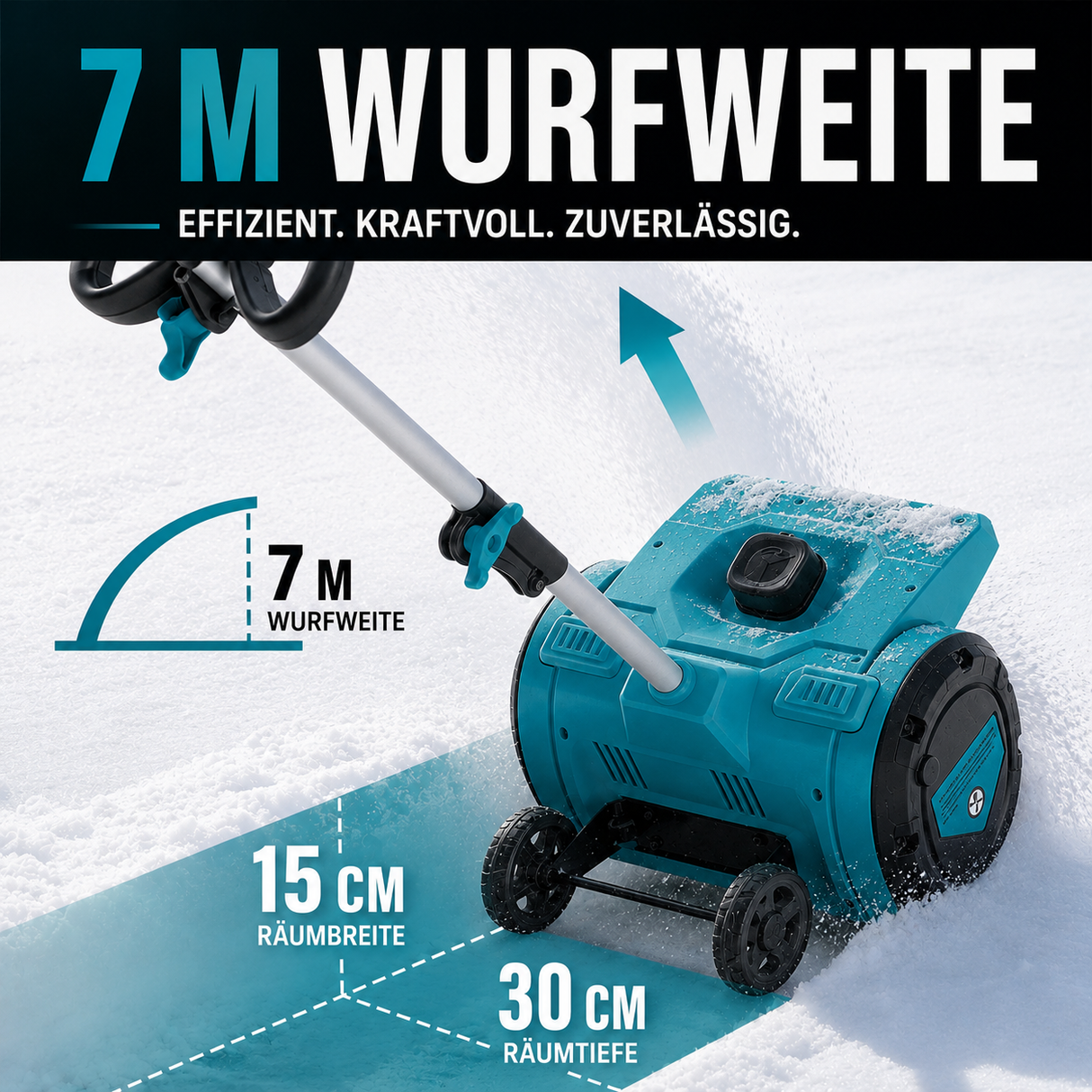 Mellif Akku Schneefräse 18V *2 36V (Ohne Akku)