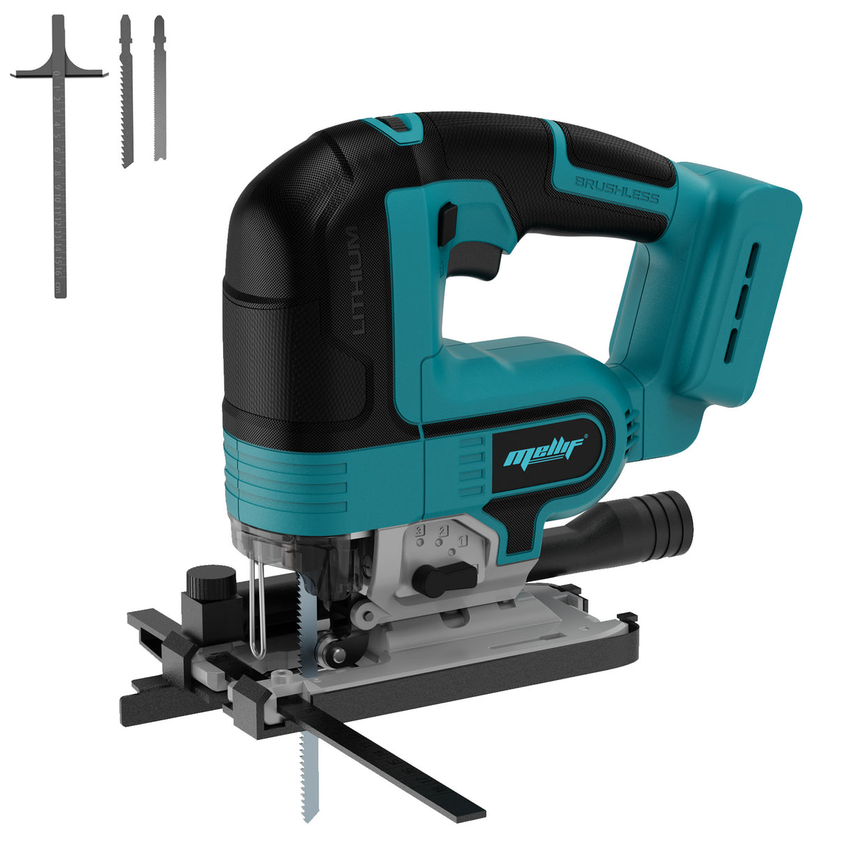 Mellif Akku-Stichsäge 18V – Kompatibel mit Makita LXT Akku, Bürstenloser Motor, Präzise Schnitte, Mit Akkuschutz, Werkzeugloser Sägeblattwechsel, Ohne Akku & Ladegerät