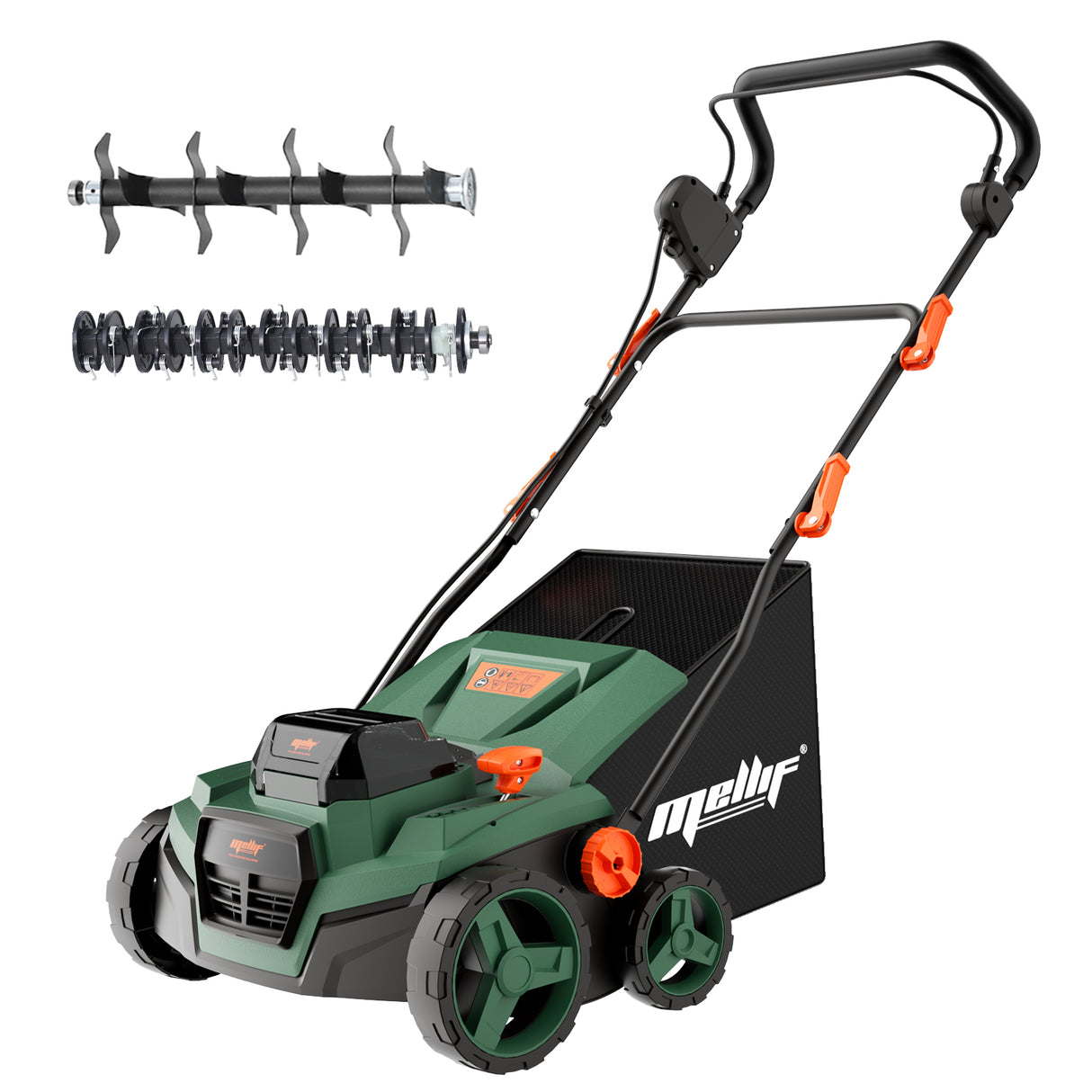 Mellif 36V Akku-Vertikutierer-Lüfter 18v*2, Grün (Ohne Akku)