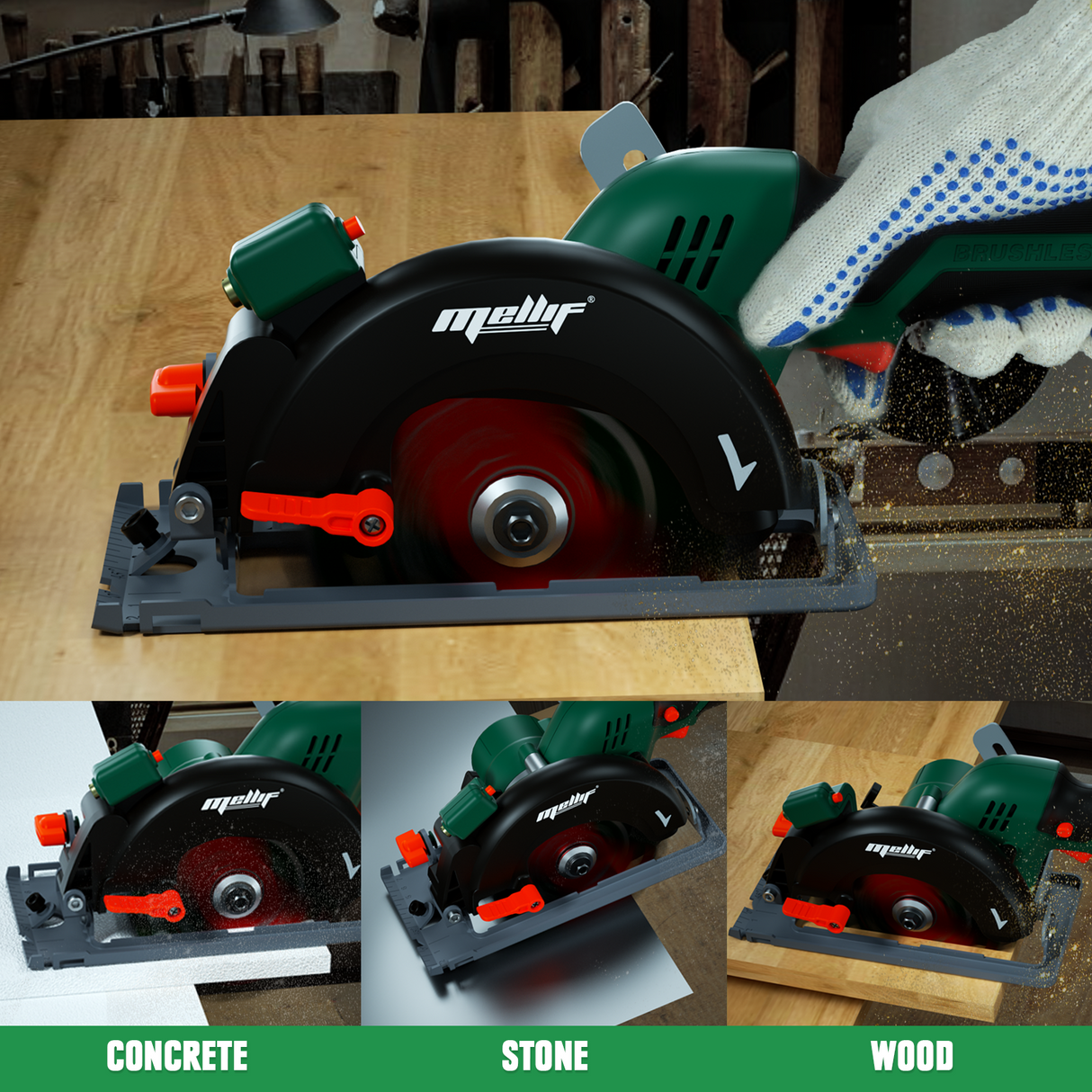 Mellif Akku Handkreissäge für Makita Akku 18V