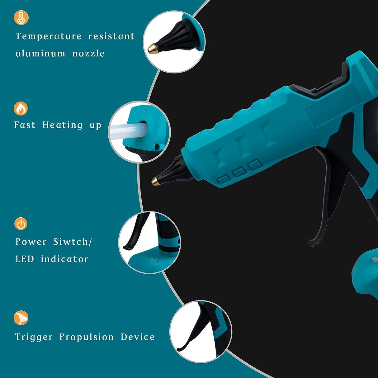 Mellif Cordless Hot Glue Gun for Makita Battery 18V