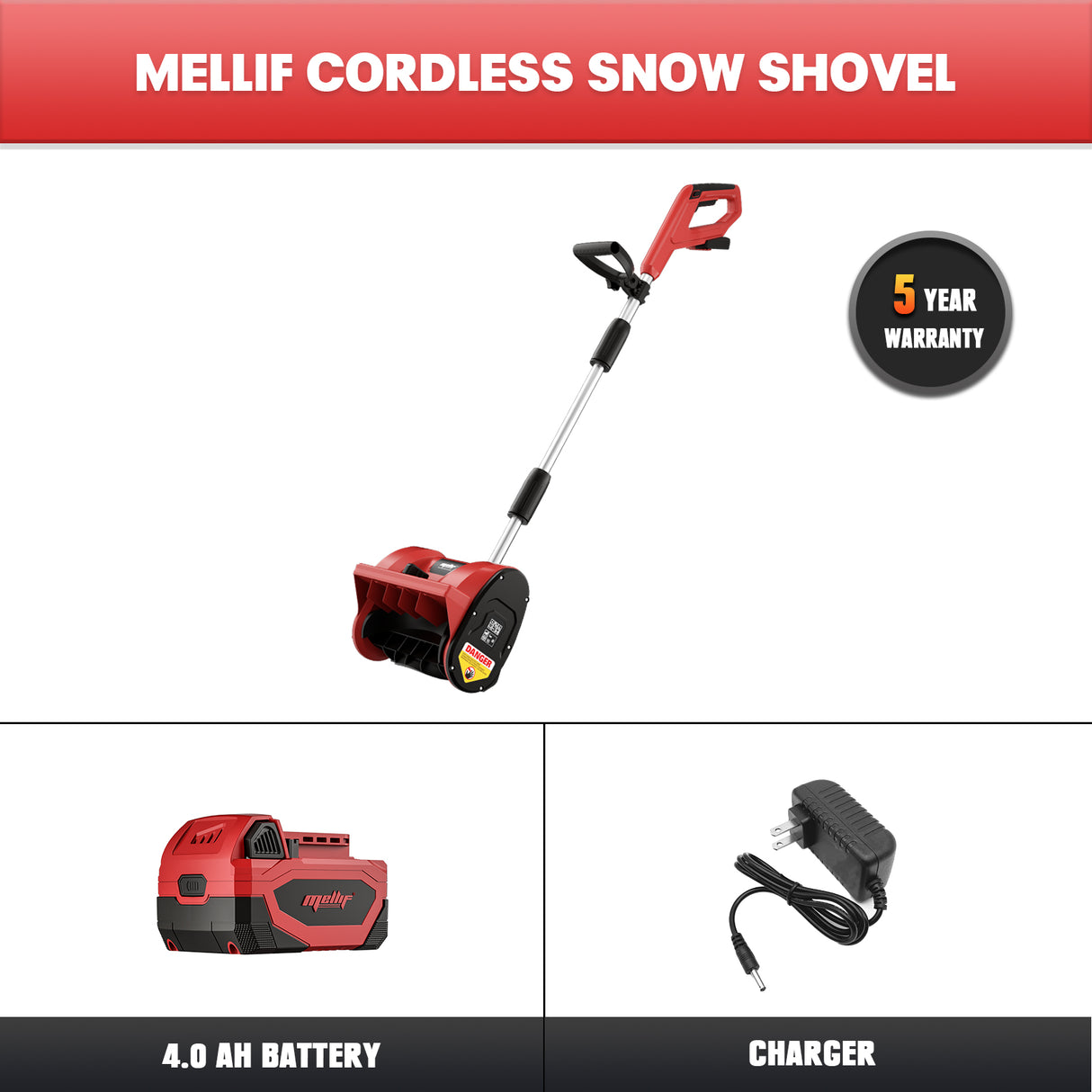 Mellif 18V kabellos Akku-Schneefräse Kompatibilität mit Milwaukee M18