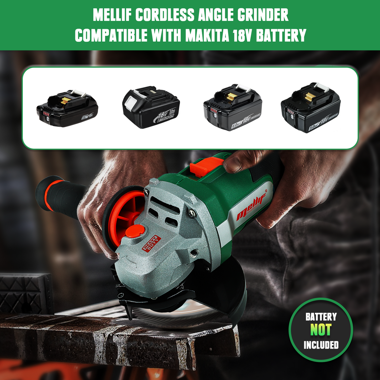 Mellif Akku Winkelschleifer für Makita Akku 18V
