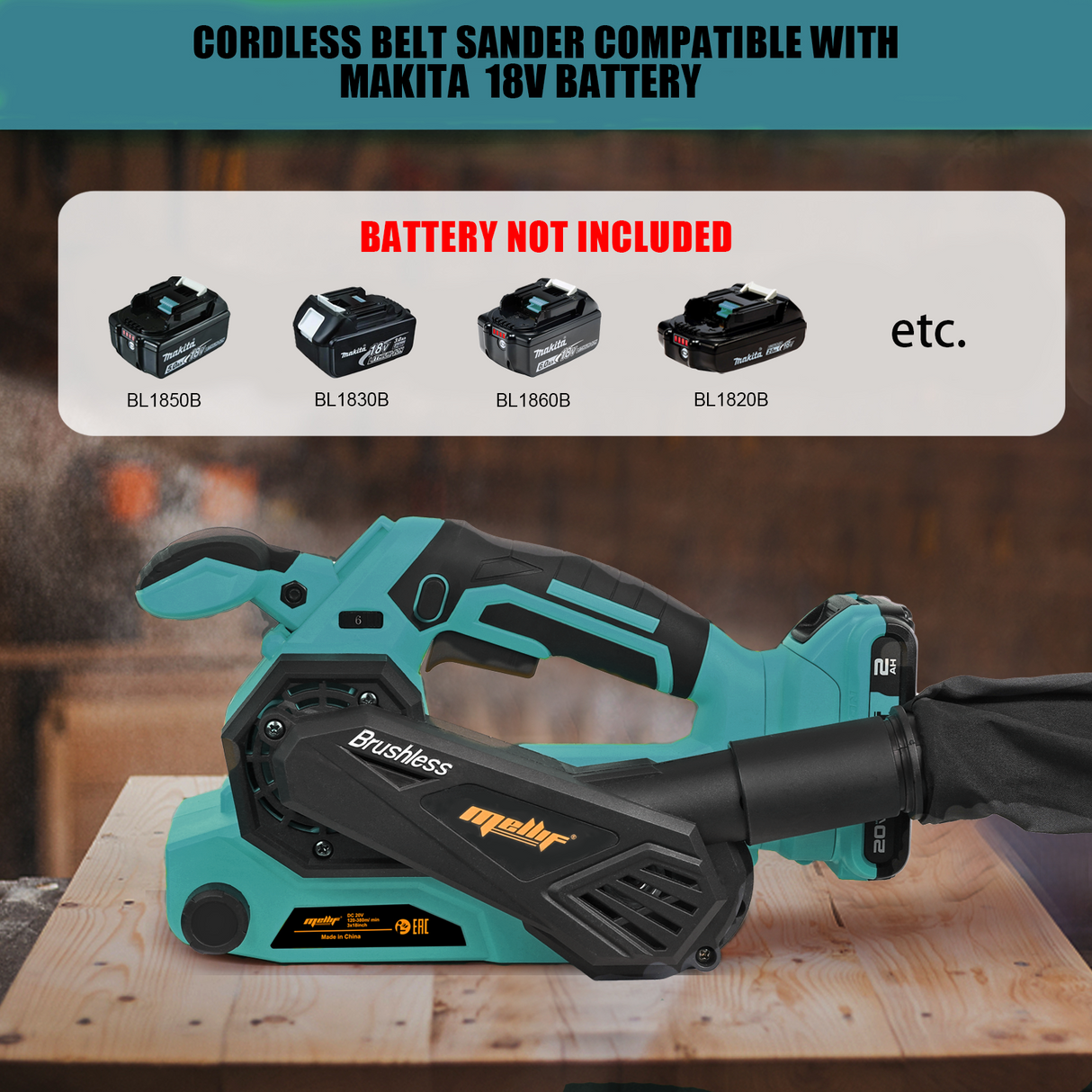 Mellif Cordless Belt Sander for Makita Battery 18V