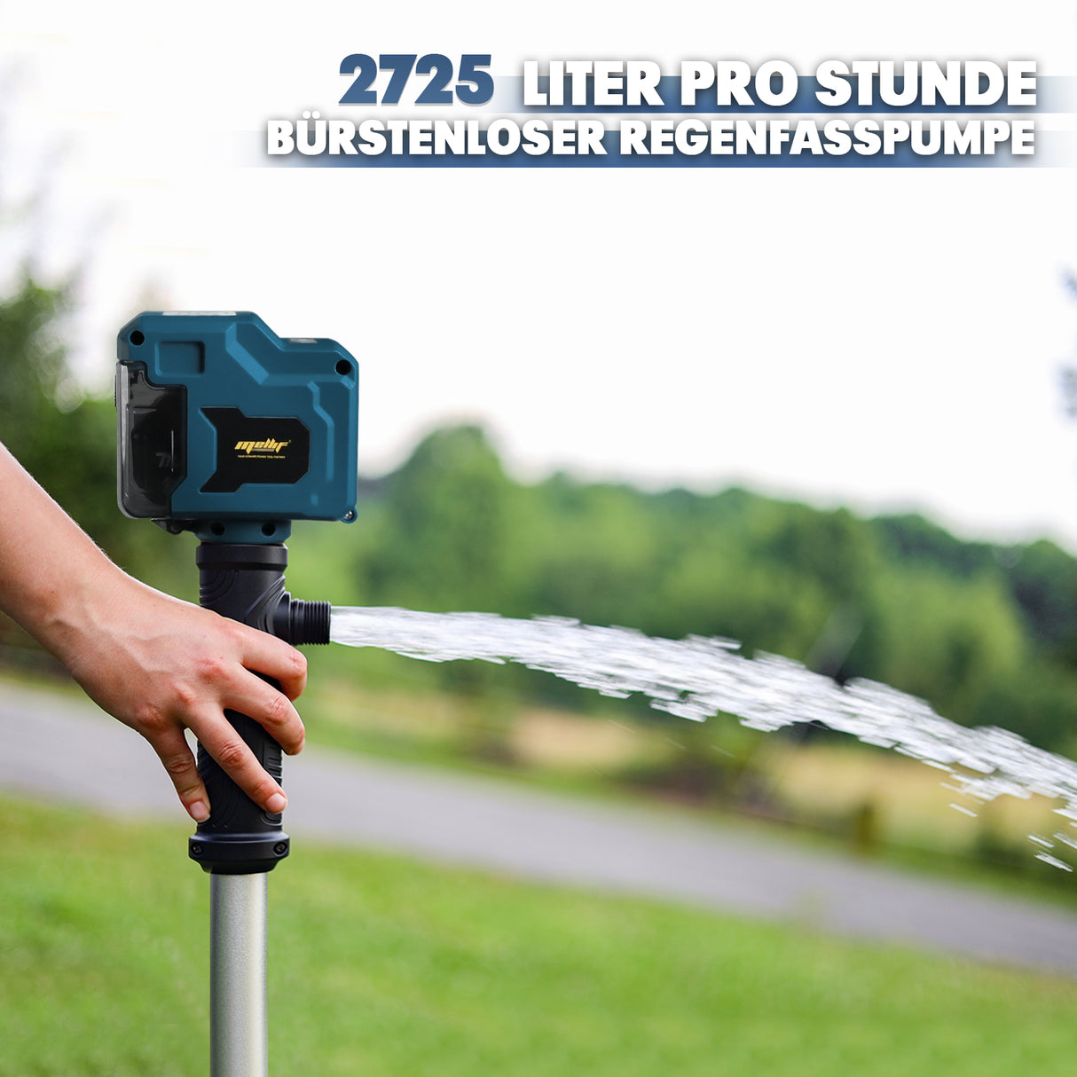 Mellif Akku Regenfasspumpe für BOSCH Akku 18V PROFESSIONAL Gardenpump, Blau