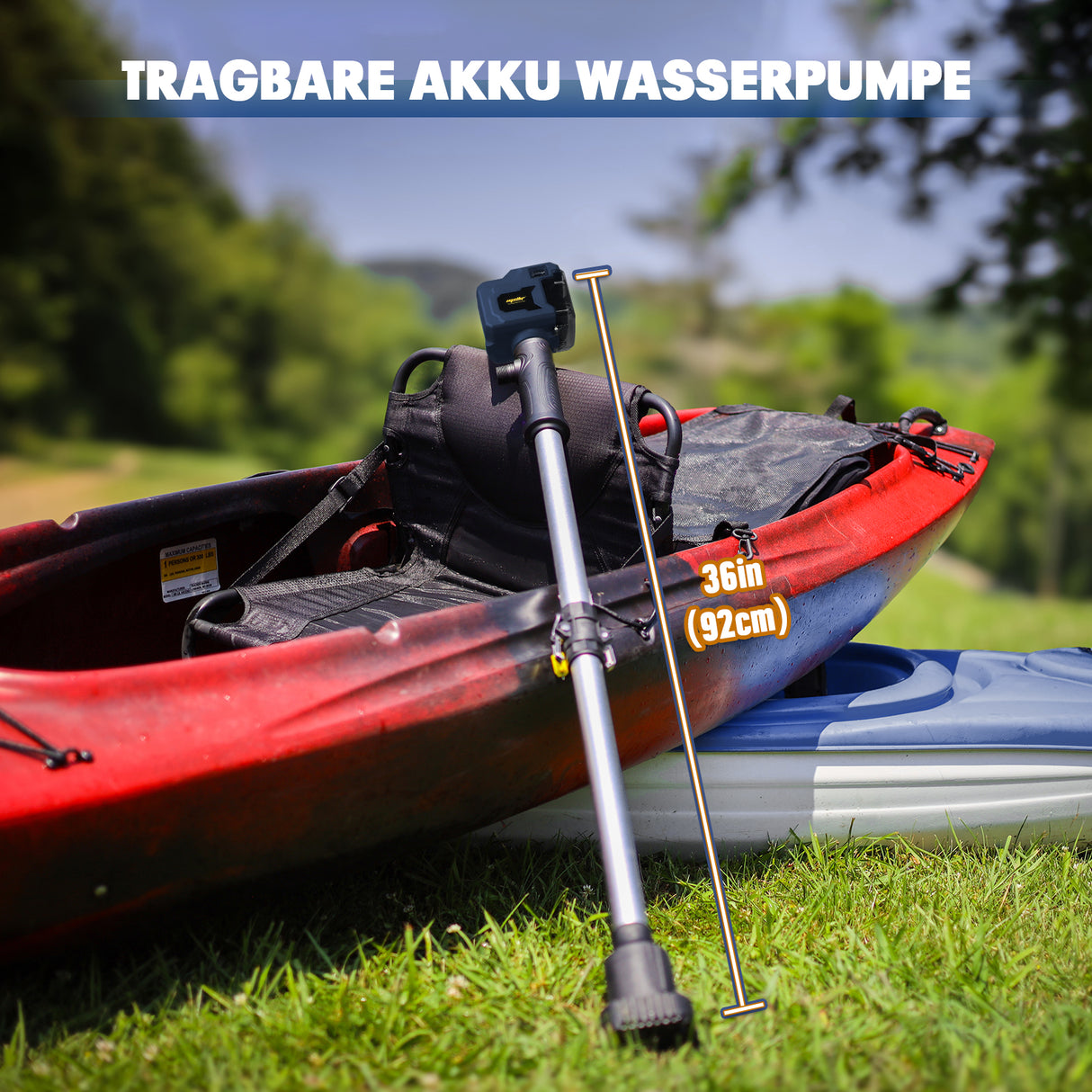 Mellif Akku Regenfasspumpe für BOSCH Akku 18V PROFESSIONAL Gardenpump, Blau