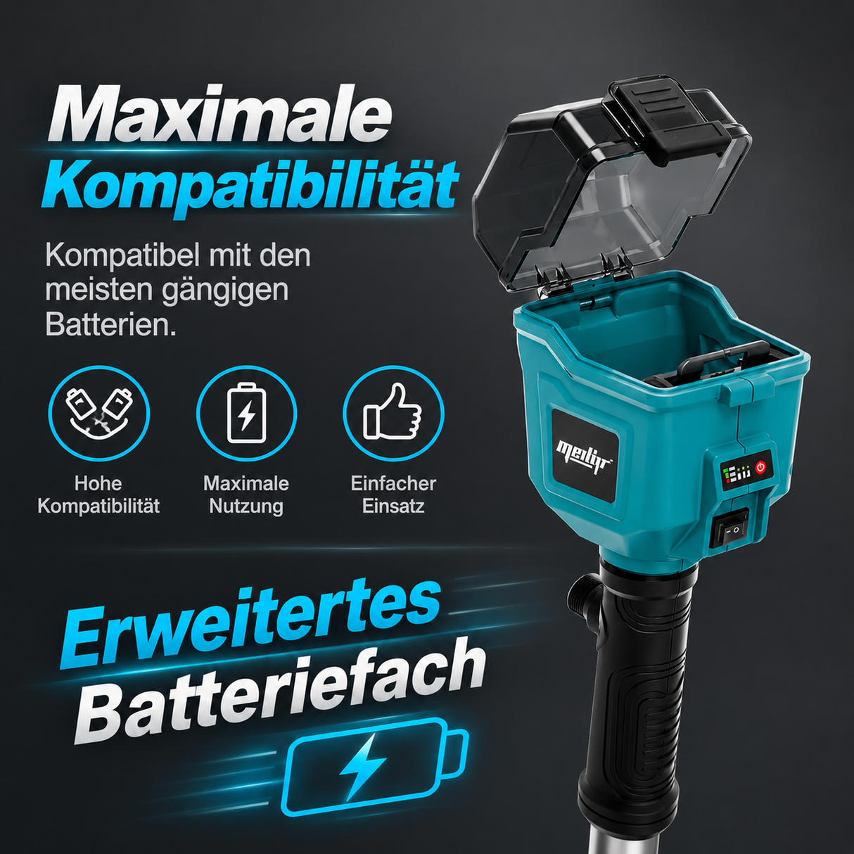 Mellif Akku Regenfasspumpe für Makita Akku 18V, Blau