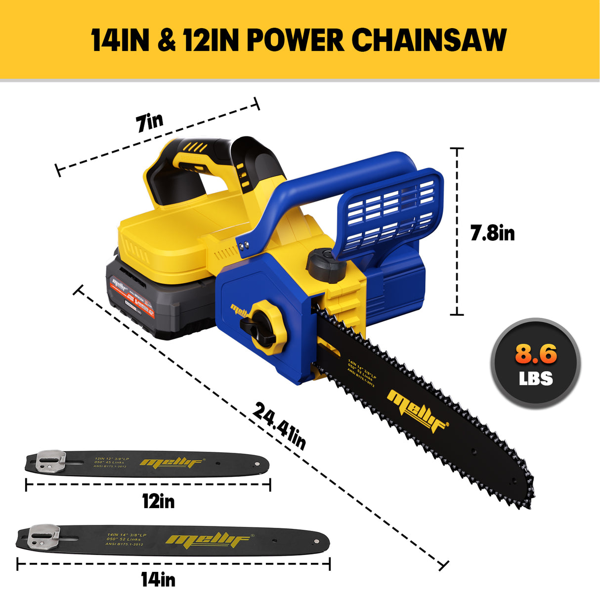 Mellif 14 inch chainsaw for Dewalt 20V
