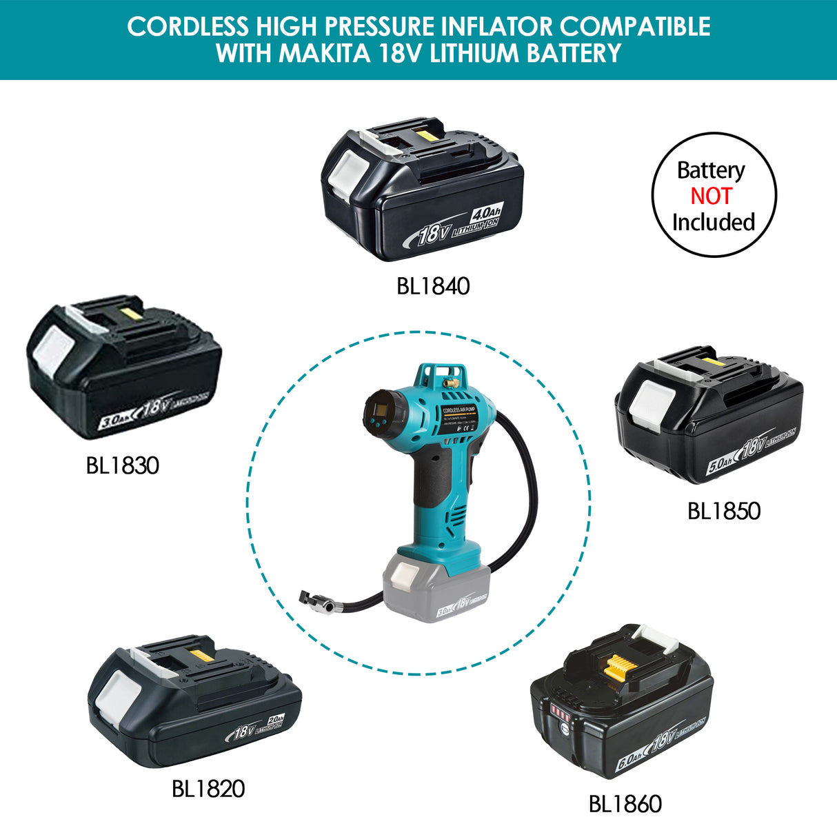 Mellif Akku Kompressor für Makita Akku 18V