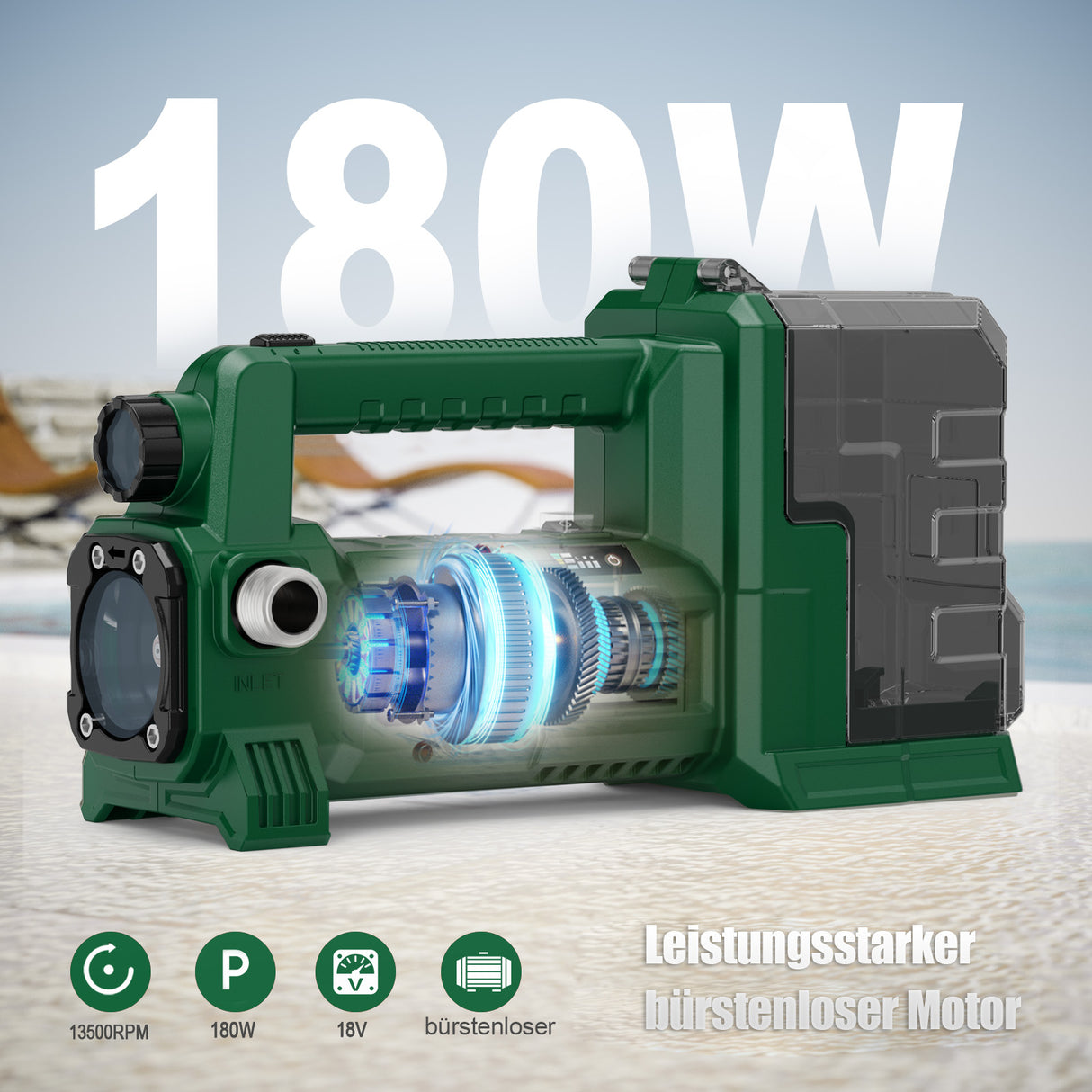 Mellif Akku Wasserpumpe mit Akku 4000 mAh,Bürstenlos Motor-MFBRWP03