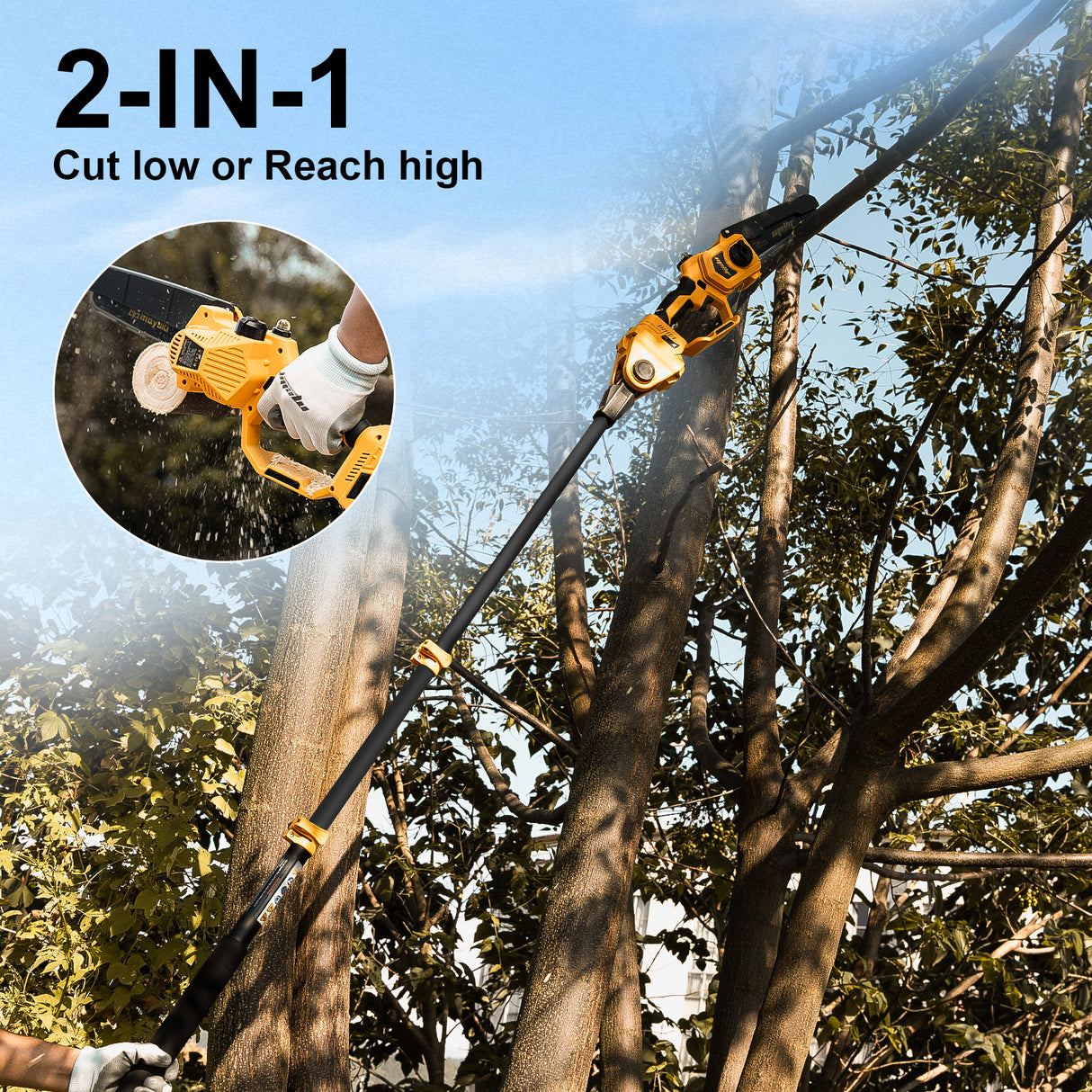 Mellif 2-in-1 Akku Hochentaster für Dewalt 20V (Ohne Akku)