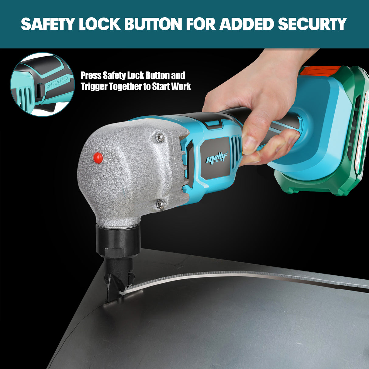 Mellif Akku Blechknabber360° Drehbare für Makita Akku 18v