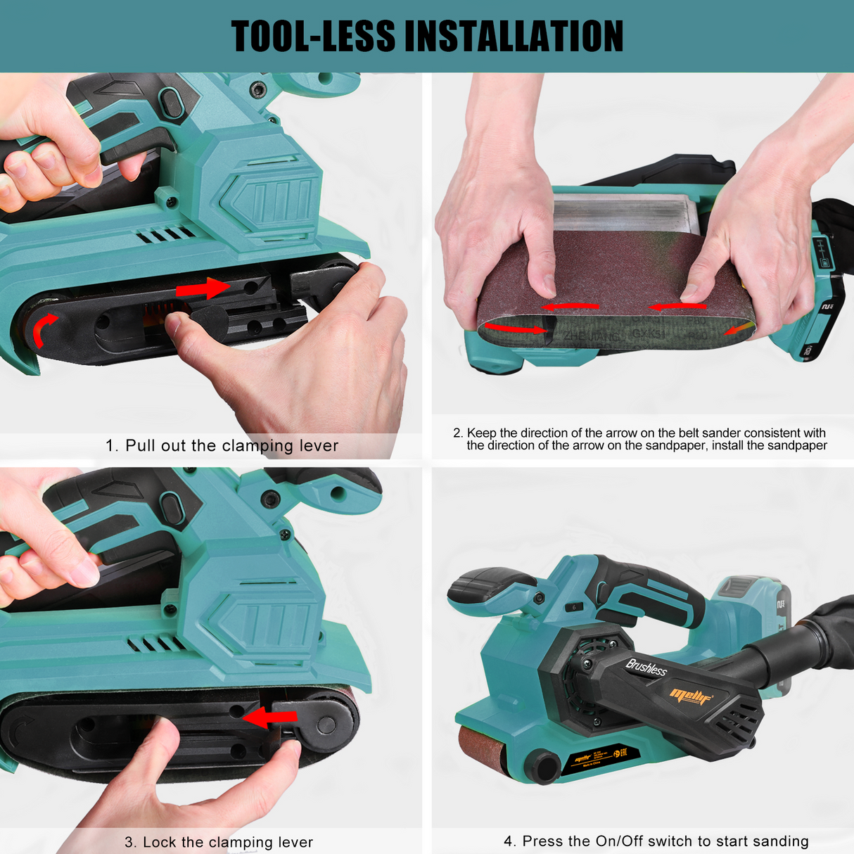 Mellif Cordless Belt Sander for Makita Battery 18V