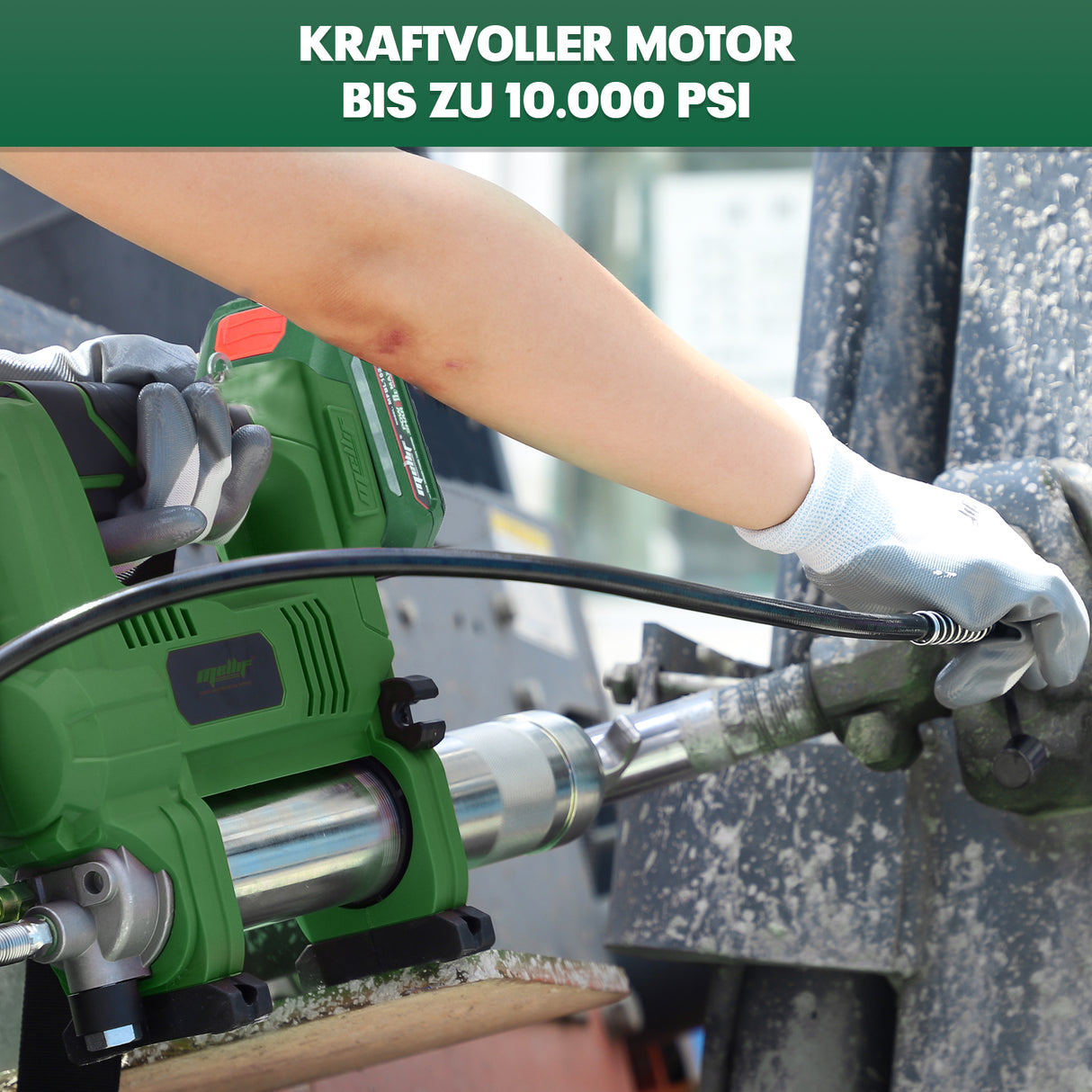 Mellif Akku-Fettpresse 18V mit Akku & Ladegerät