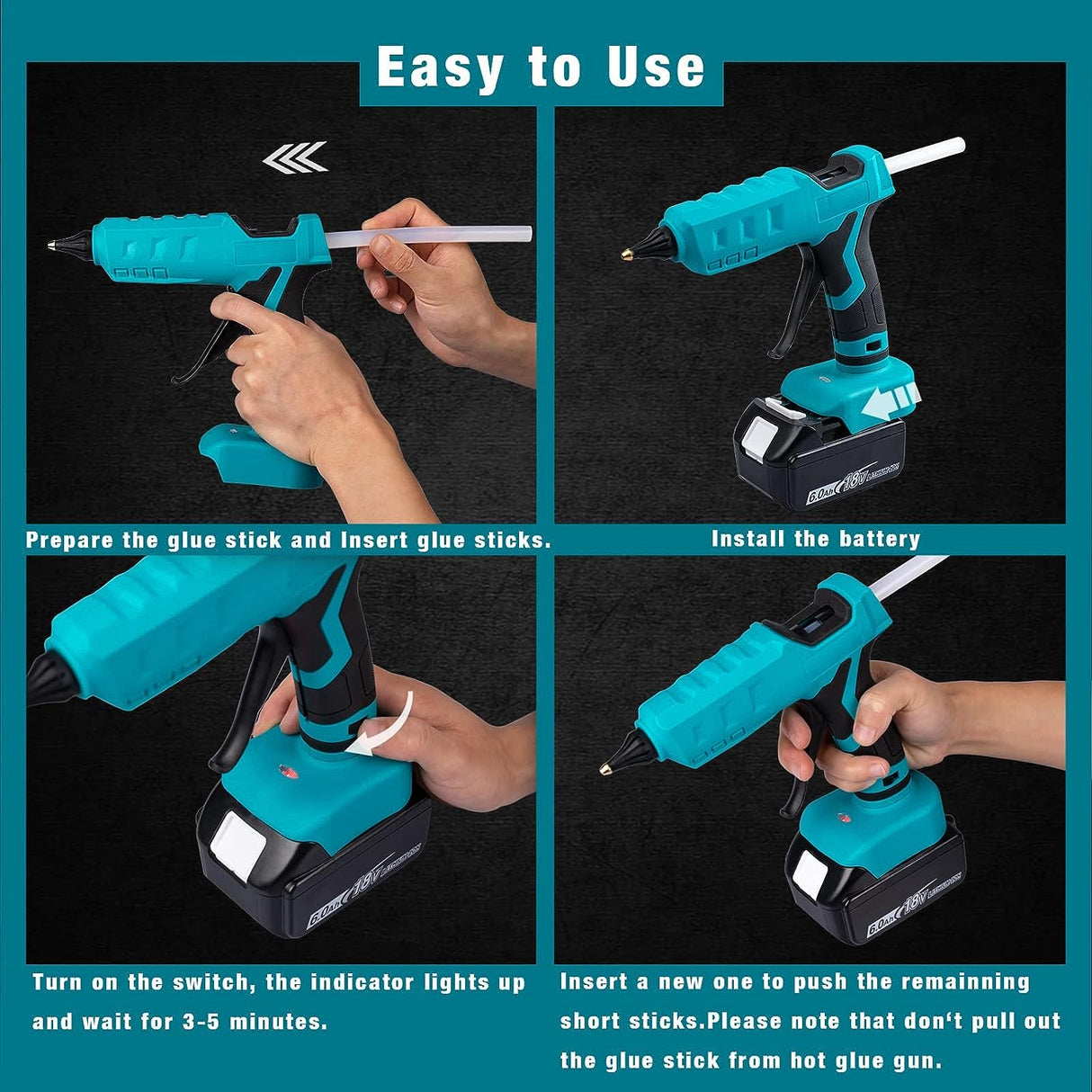 Mellif Cordless Hot Glue Gun for Makita Battery 18V