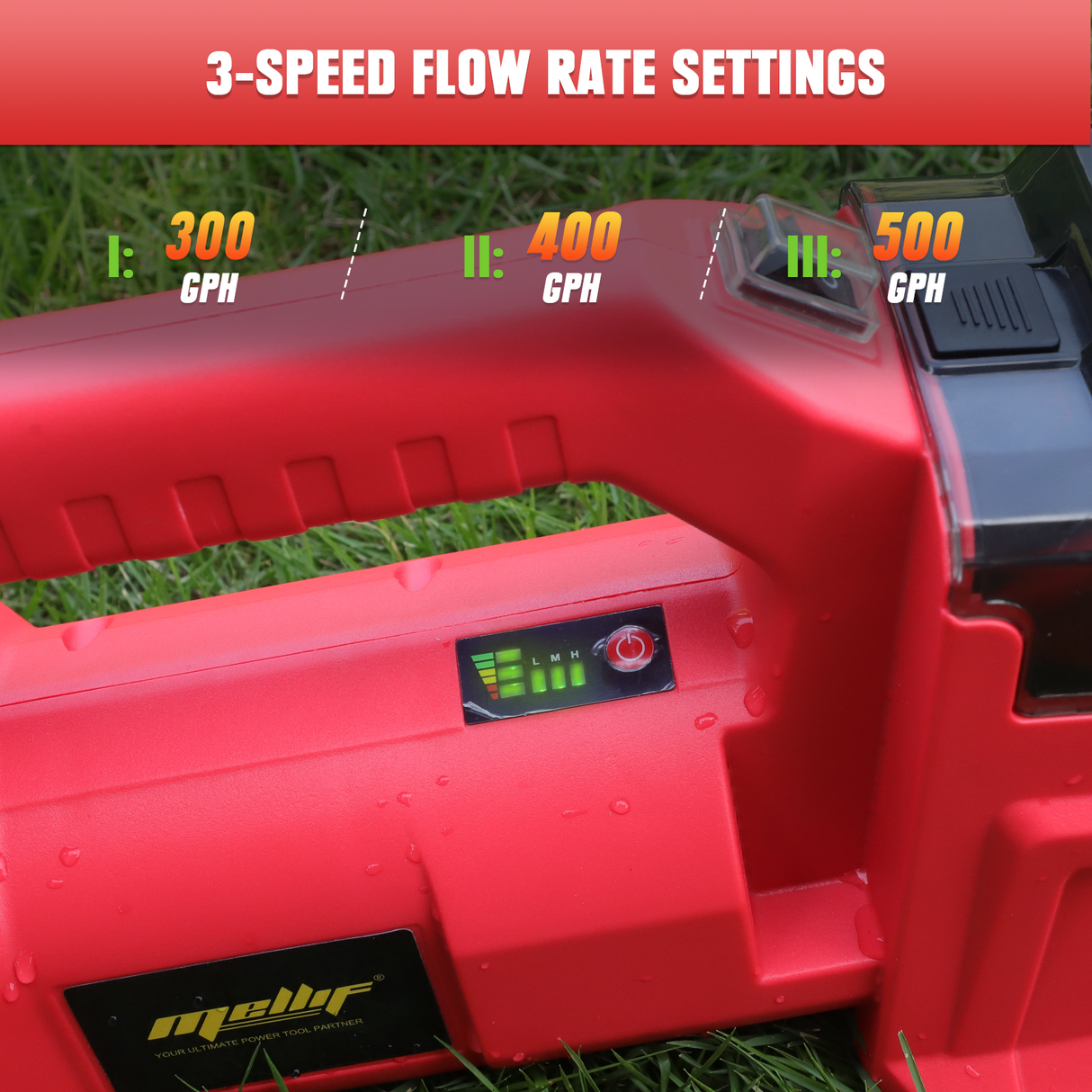 Mellif Akku-Gartenpumpe kompatibel mit Milwaukee 18V