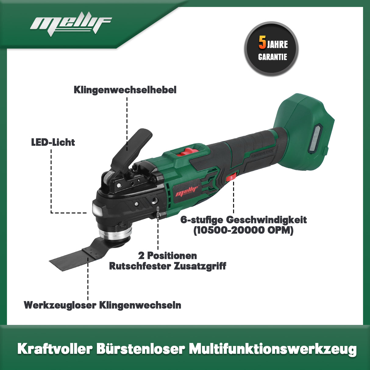 Mellif Akku Multitool, Multifunktionswerkzeug Kompatibel Mit Makita 18V