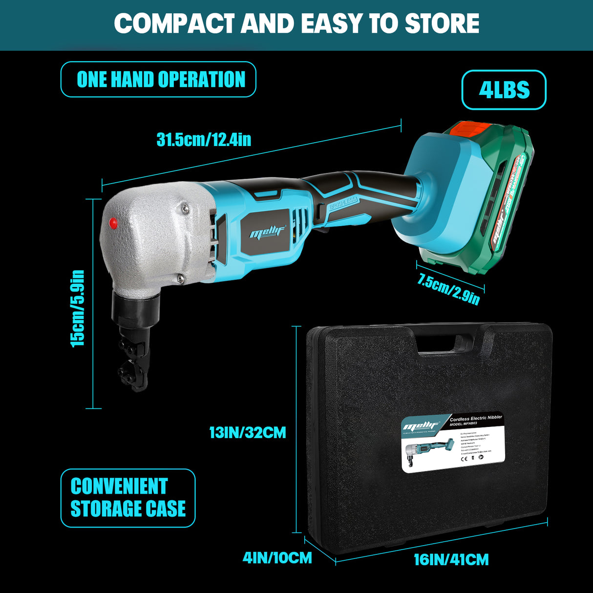 Mellif Akku Blechknabber360° Drehbare für Makita Akku 18v