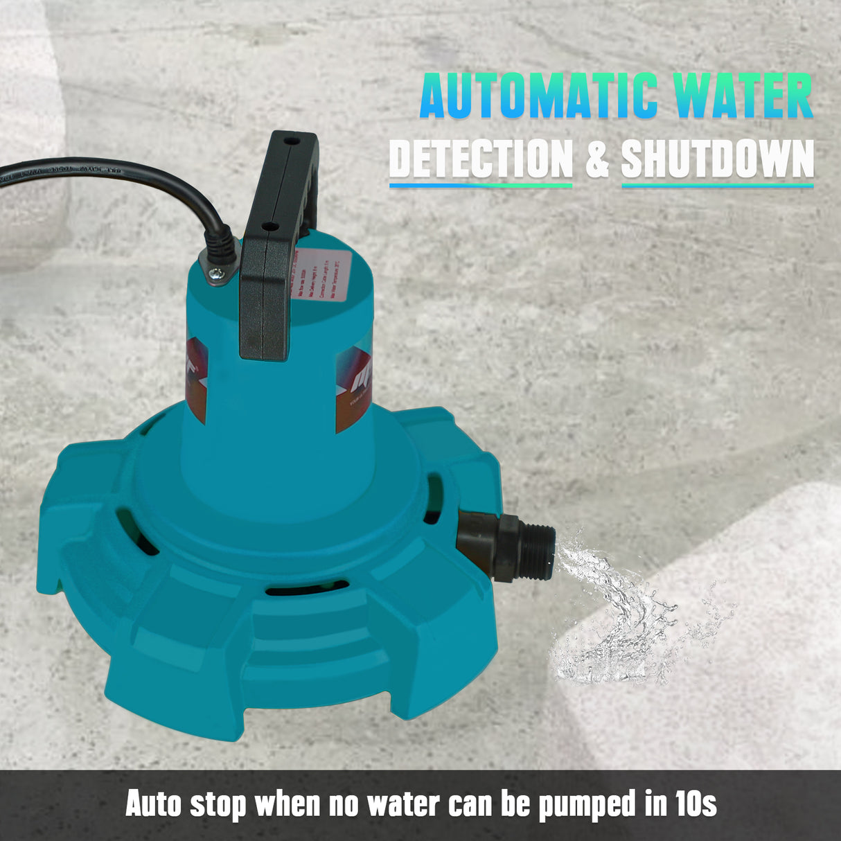 Mellif 18V Akku Tauchpumpe mit 5 m Kabel – 4996 L/h, 18 m Förderhöhe, 3 Stufen, Auto-Stopp – Kompatibel mit Makita Akkus