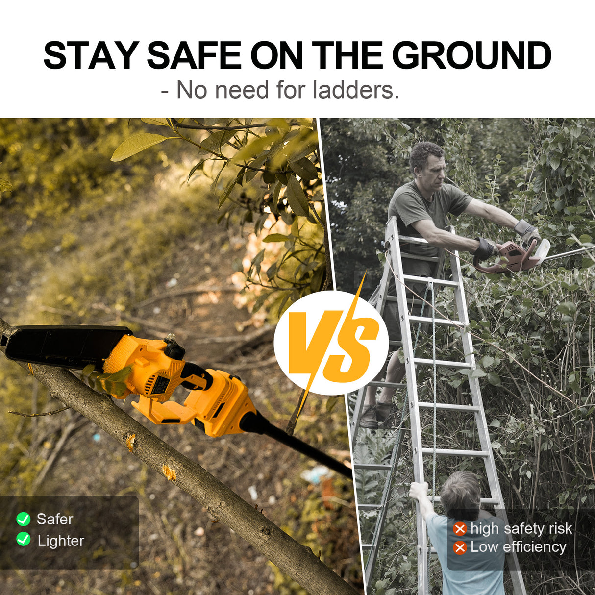 Mellif 2-in-1 Akku Hochentaster für Dewalt 20V (Ohne Akku)