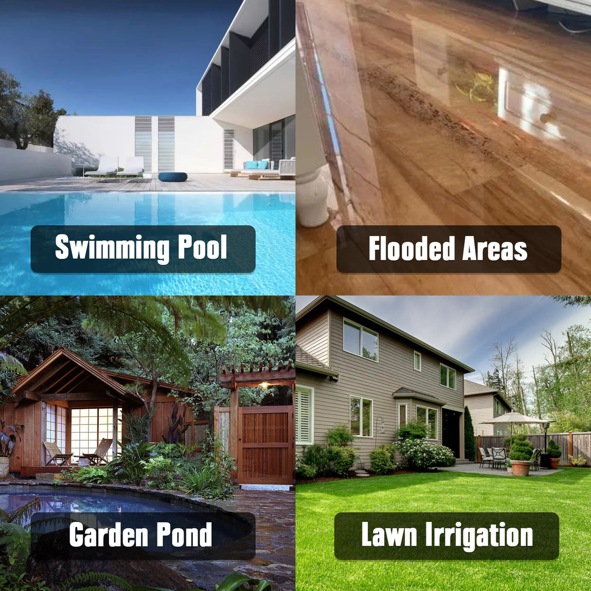 Mellif 18V Akku Tauchpumpe mit 5 m Kabel – 4996 L/h, 18 m Förderhöhe, 3 Stufen, Auto-Stopp – Kompatibel mit Makita Akkus