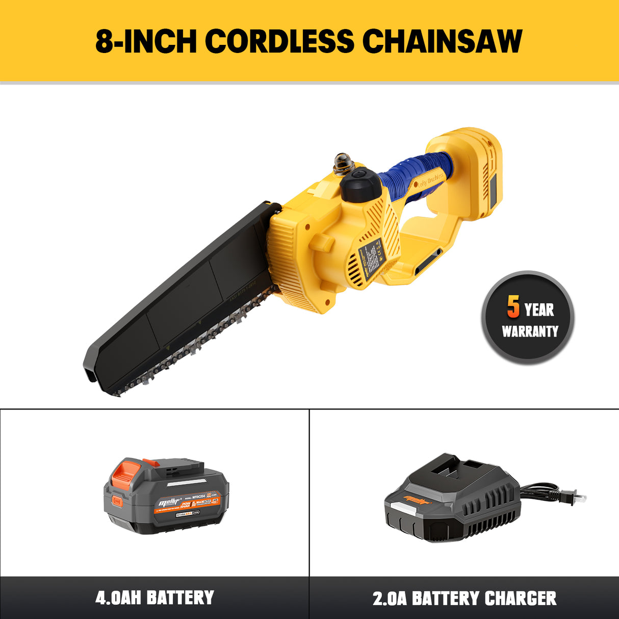 Mellif 8 inch chainsaw for Dewalt 20V, 20cm