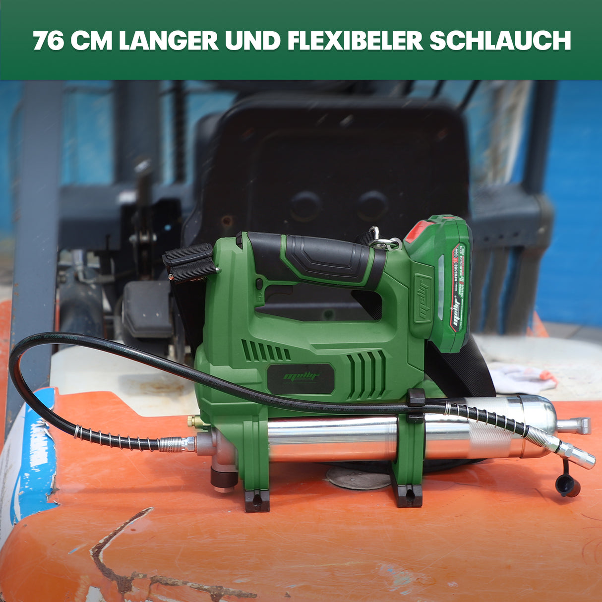 Mellif Akku-Fettpresse 18V mit Akku & Ladegerät