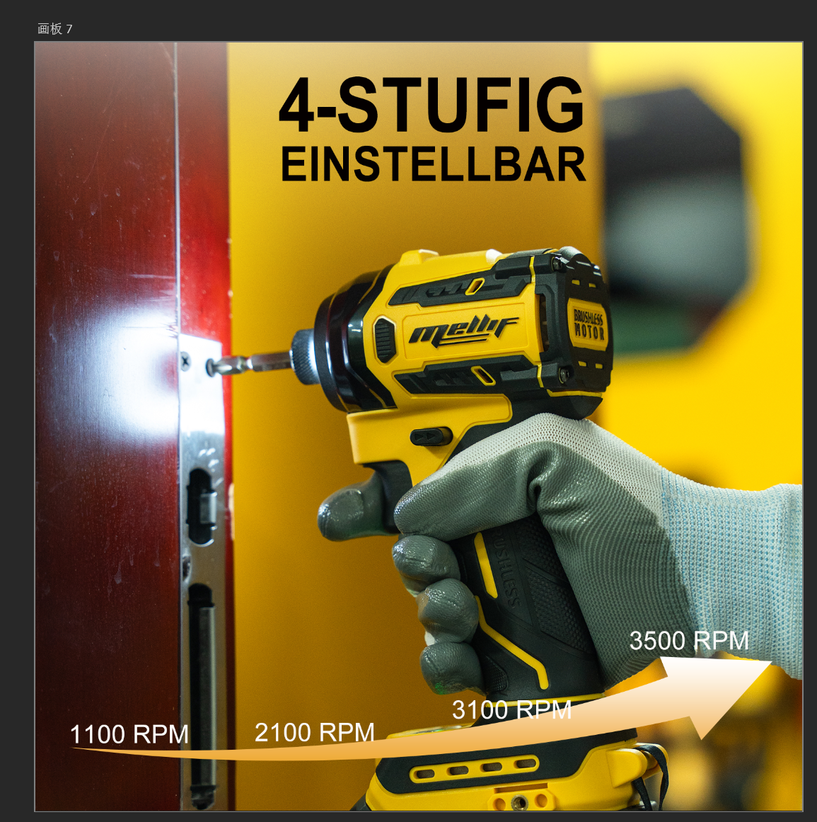 MELLIF 18V Akku-Schlagschrauber mit bürstenlosem Motor, kompatibel mit DeWalt 18V Akkus A1020