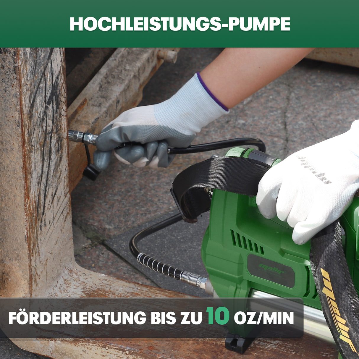 Mellif Akku-Fettpresse 18V mit Akku & Ladegerät