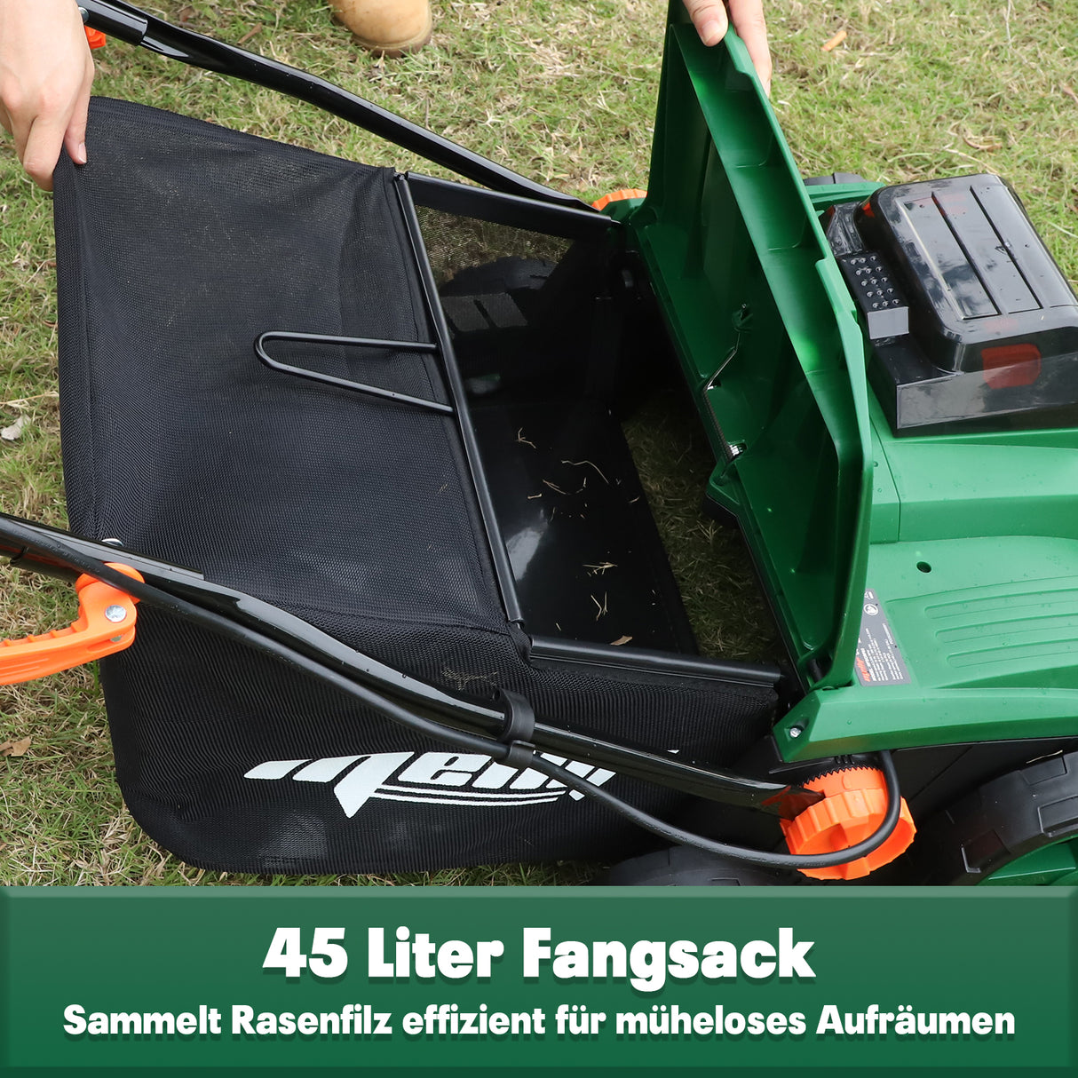 Mellif 36V Akku-Vertikutierer-Lüfter 18v*2, Grün (Ohne Akku)