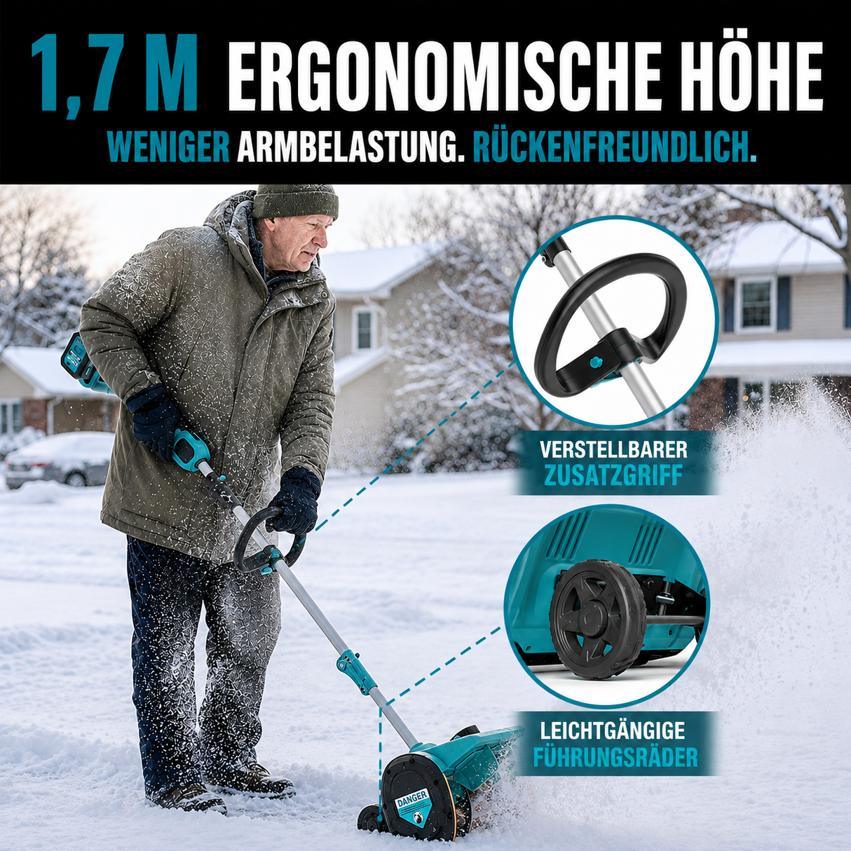 Mellif Akku Schneefräse 18V *2 36V (Ohne Akku)