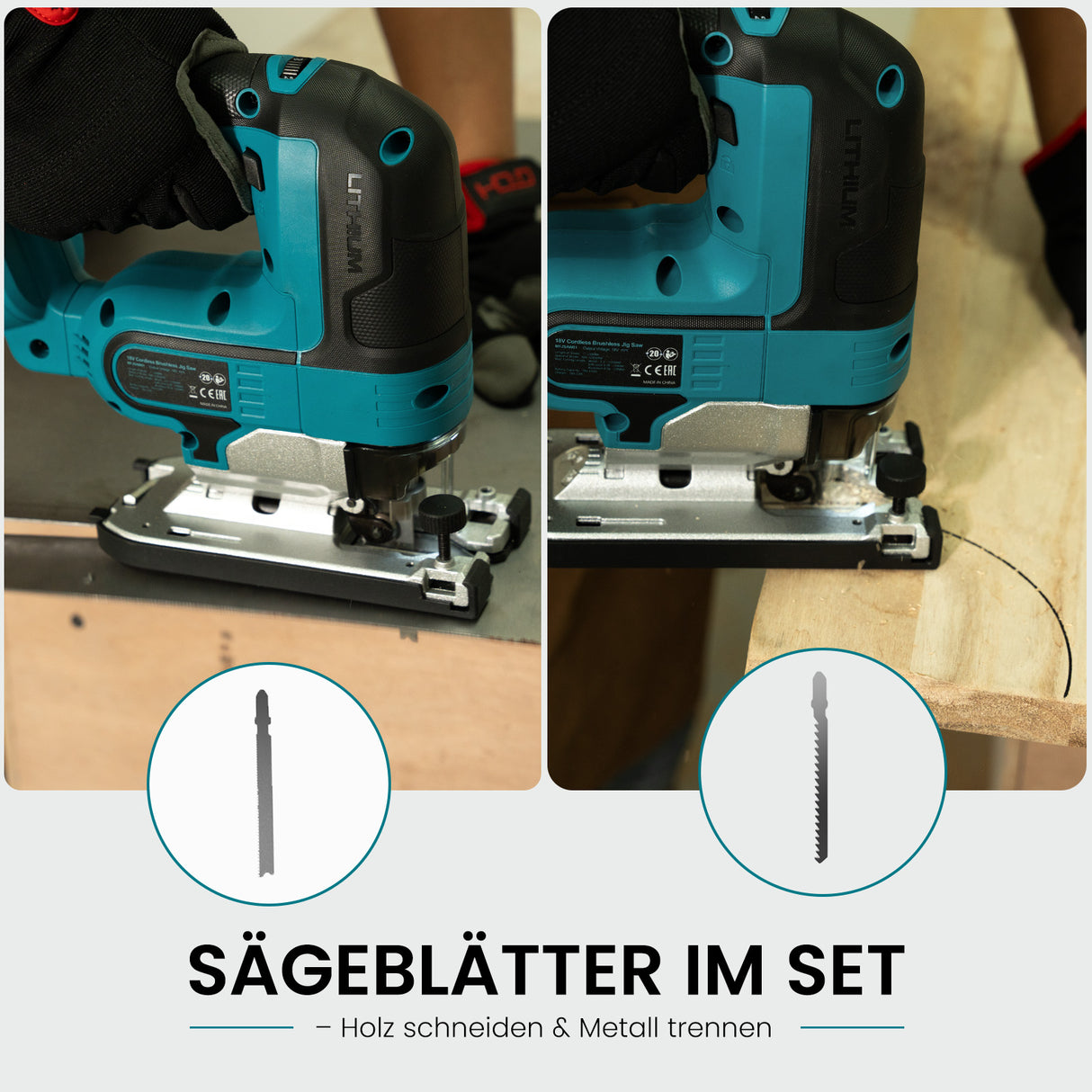 Mellif Akku-Stichsäge 18V – Kompatibel mit Makita LXT Akku, Bürstenloser Motor, Präzise Schnitte, Mit Akkuschutz, Werkzeugloser Sägeblattwechsel, Ohne Akku & Ladegerät