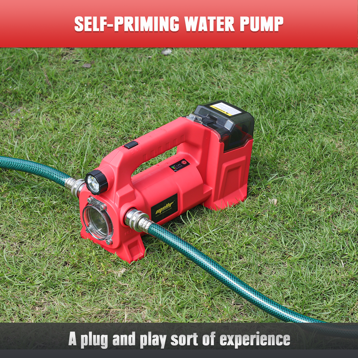 Mellif Akku-Gartenpumpe kompatibel mit Milwaukee 18V