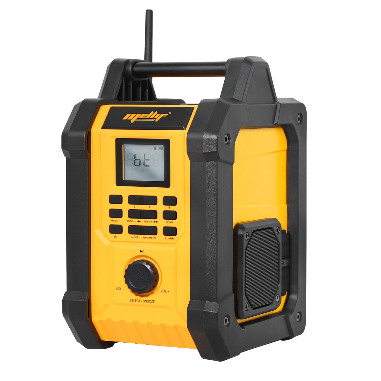 Mellif 18V Baustellenradio mit Lautsprecher, IPX54 wasserdicht, kabellos, TWS, FM/DAB, 30 m Reichweite, AC/DC, nur Gerät