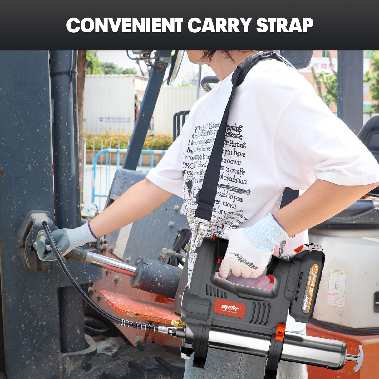 Mellif Akku-Fettpresse 18V mit Akku & Ladegerät, Kompatibel mit Dewalt 18-V-Akku