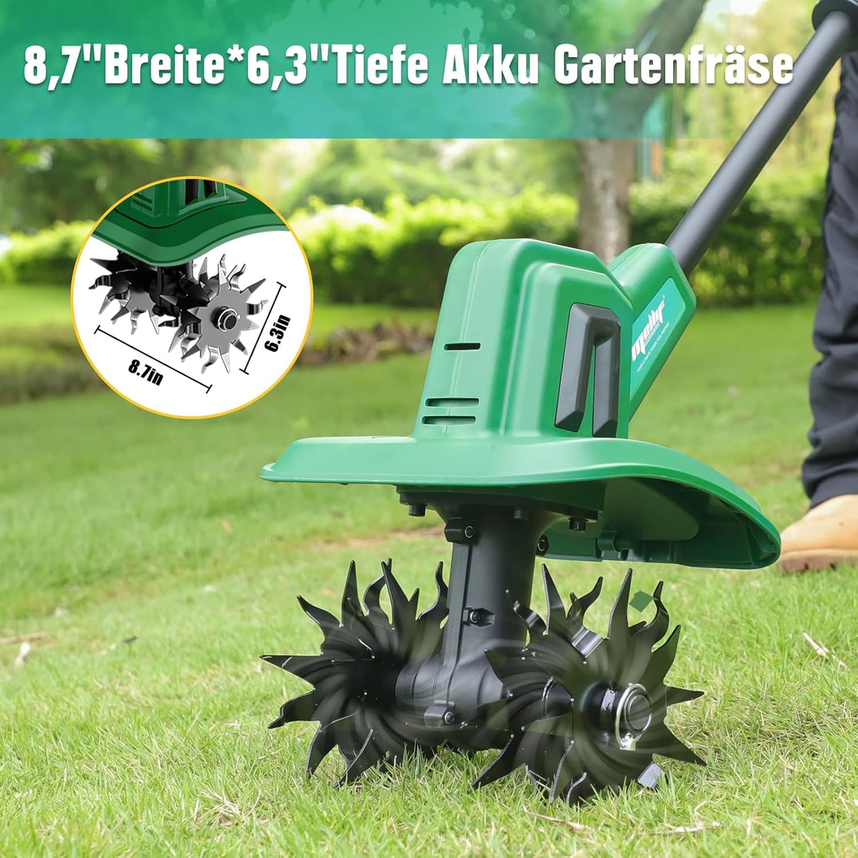 Mellif Akku Gartenfräse für Makita Akku Bodenhacke