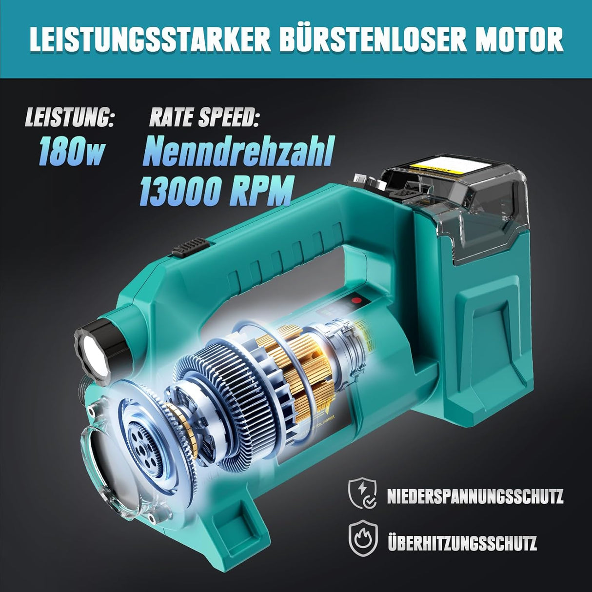 Mellif Akku Wasserpumpe mit Akku 4000 mAh,Bürstenlos Motor