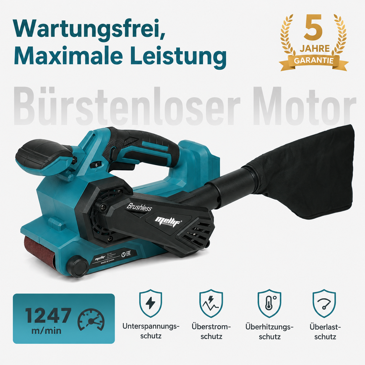 Mellif Cordless Belt Sander for Makita Battery 18V