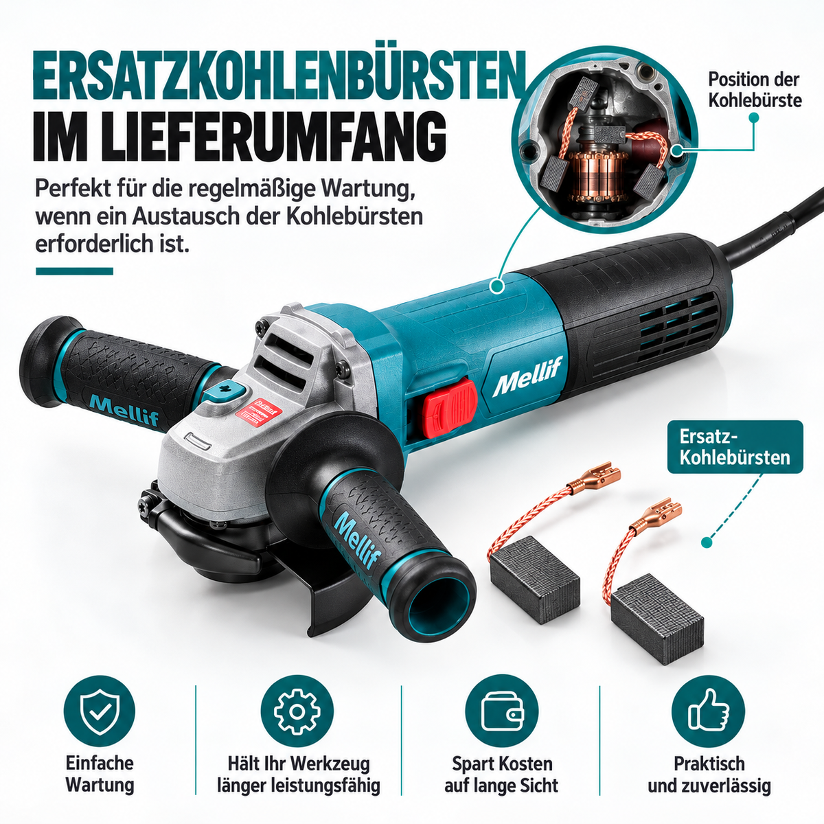 Mellif 850-W-Winkelschleifer (netzbetrieben) – AG8502