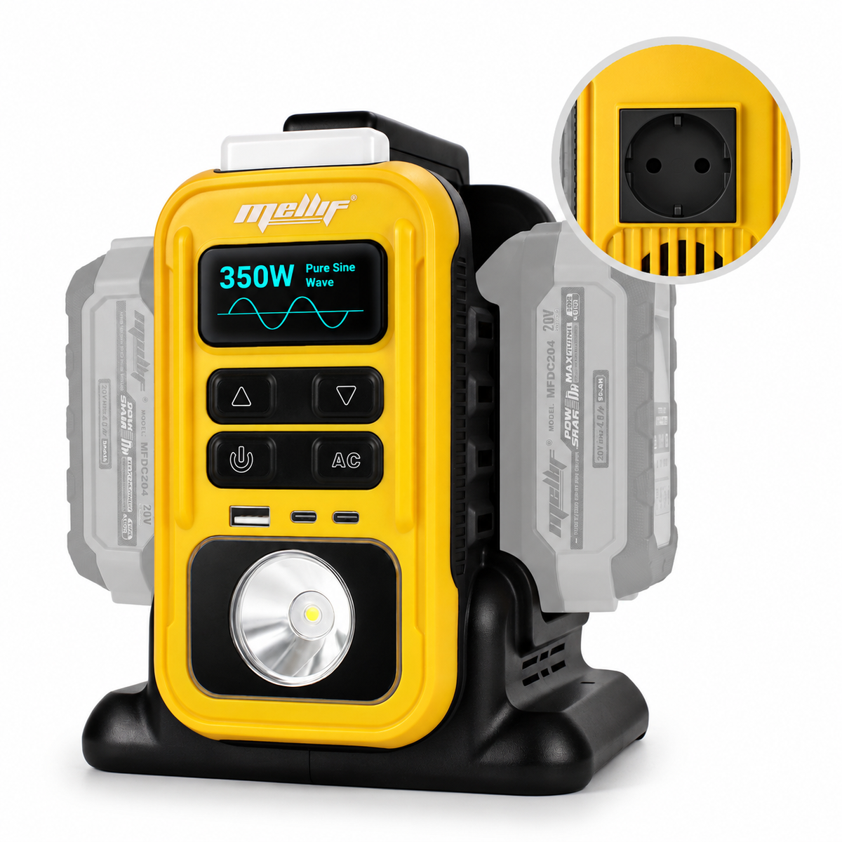 Mellif 350 W tragbarer Outdoor-Wechselrichter, reine Sinuswelle