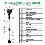 Mellif Akku Regenfasspumpe für Makita Akku 18V, grün