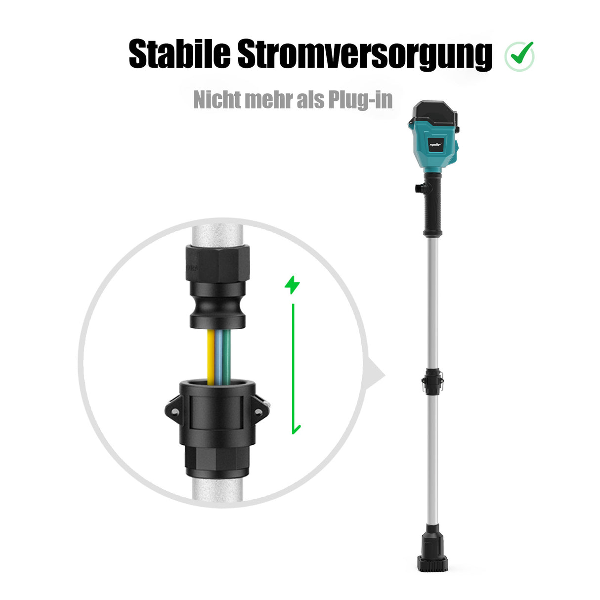 Mellif Akku Regenfasspumpe für Makita Akku 18V, Blau