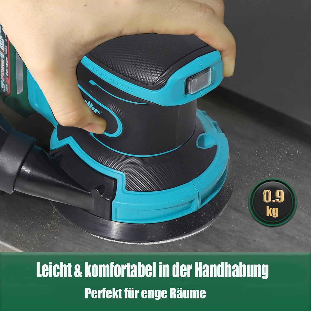 Mellif Upgrade 5-Zoll-Exzenterschleifer,Nur das Gerät, ohne Akku