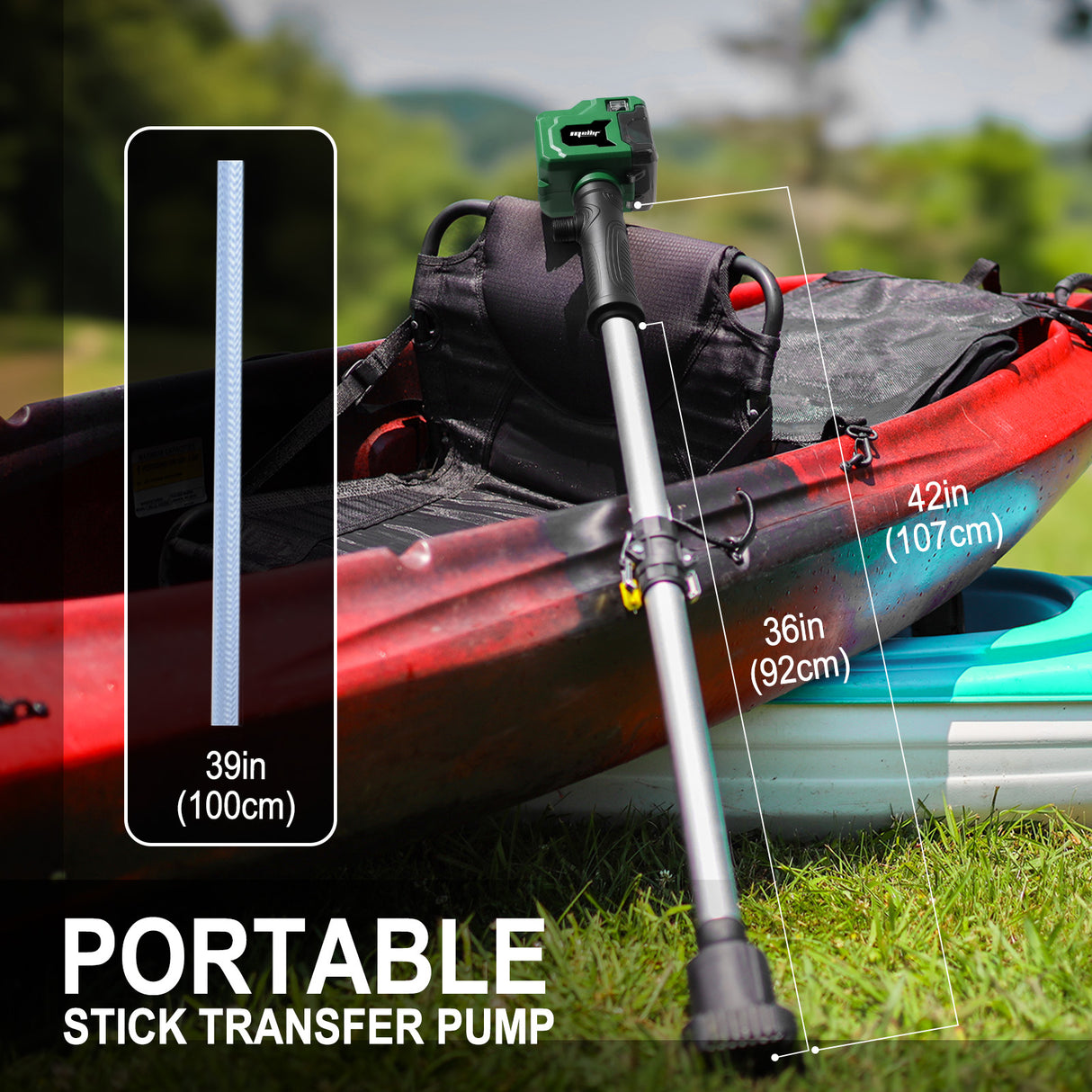 Mellif Akku Regenfasspumpe für Makita Akku 18V, grün