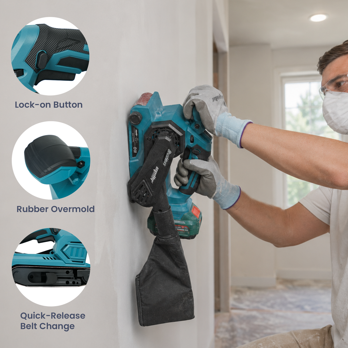 Mellif Cordless Belt Sander for Makita Battery 18V 
