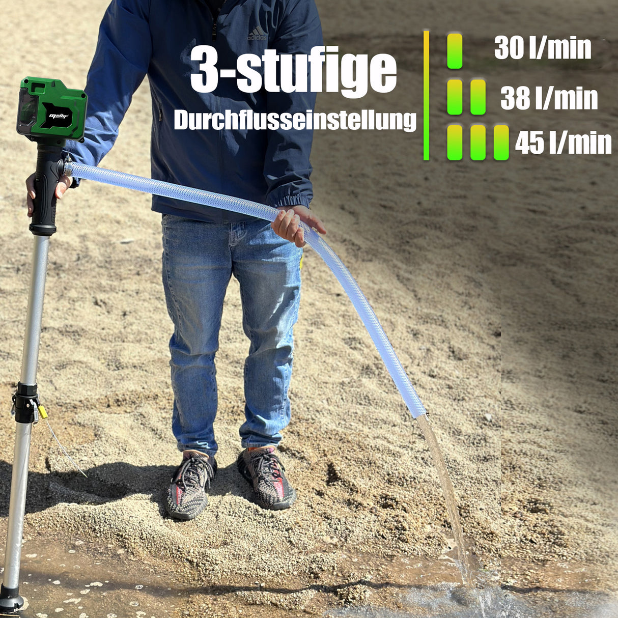 Mellif Akku Regenfasspumpe für Makita Akku 18V, grün