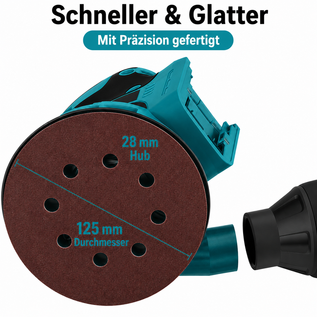Mellif Upgrade 5-Zoll-Exzenterschleifer,Nur das Gerät, ohne Akku